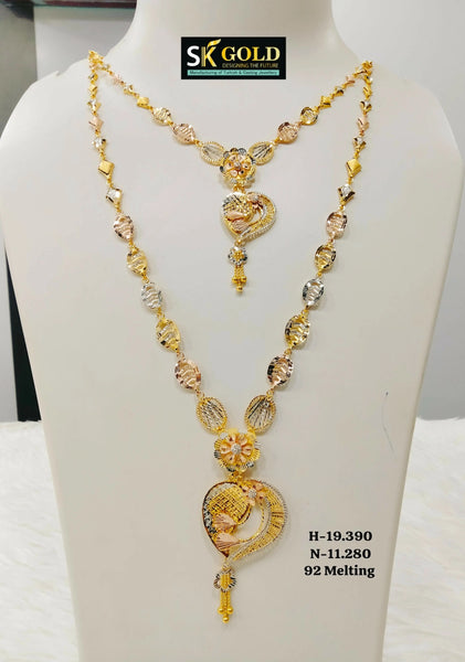 22kt Flora Necklace & Long Set