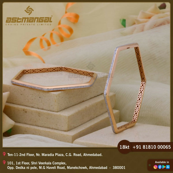 18kt Rose Gold CNC Bangles