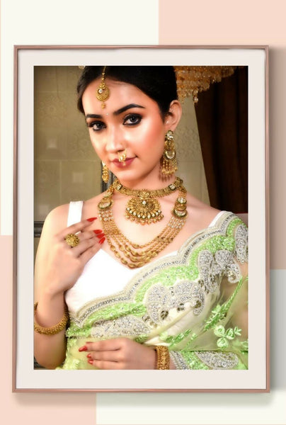 Antique Necklace, Long Set, Bangles, Ring & Maang Tikka