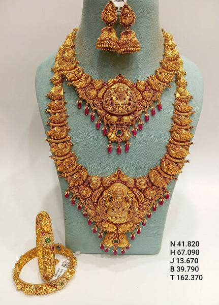 Antique Temple Necklace, Long Set & Bangles