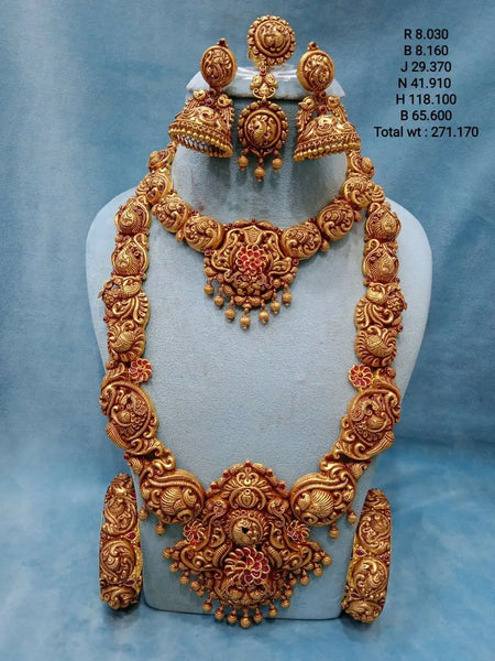 Antique Temple Necklace, Long Set & Bangles