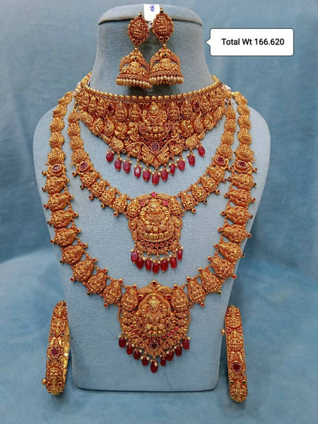 Antique Temple Necklace, Long Set, Choker & Bangles