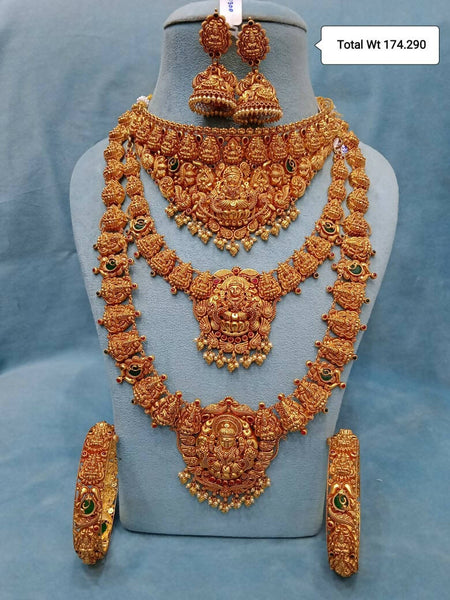 Antique Temple Necklace, Long Set, Choker & Bangles