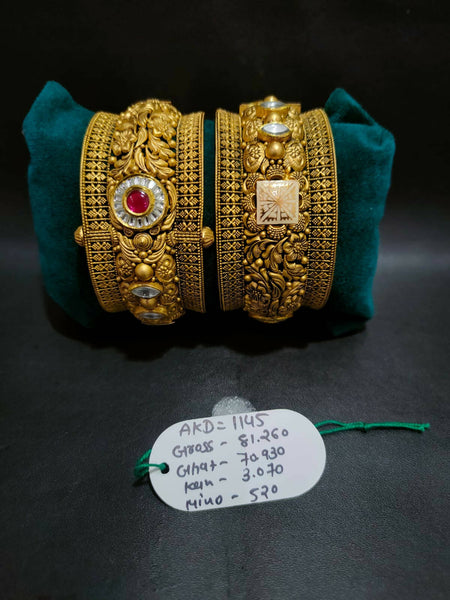 Kundan Antique Bangles