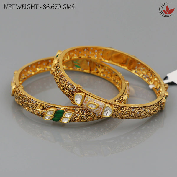 Kundan Antique Bangles