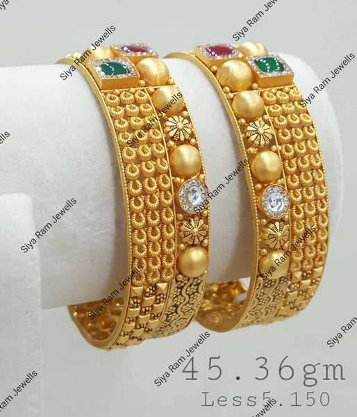 Kundan Antique Bangles