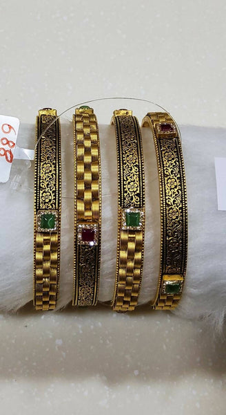 Kundan Antique Bangles
