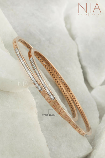 Rose Gold CZ Bangles