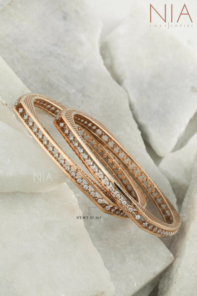 Rose Gold CZ Bangles