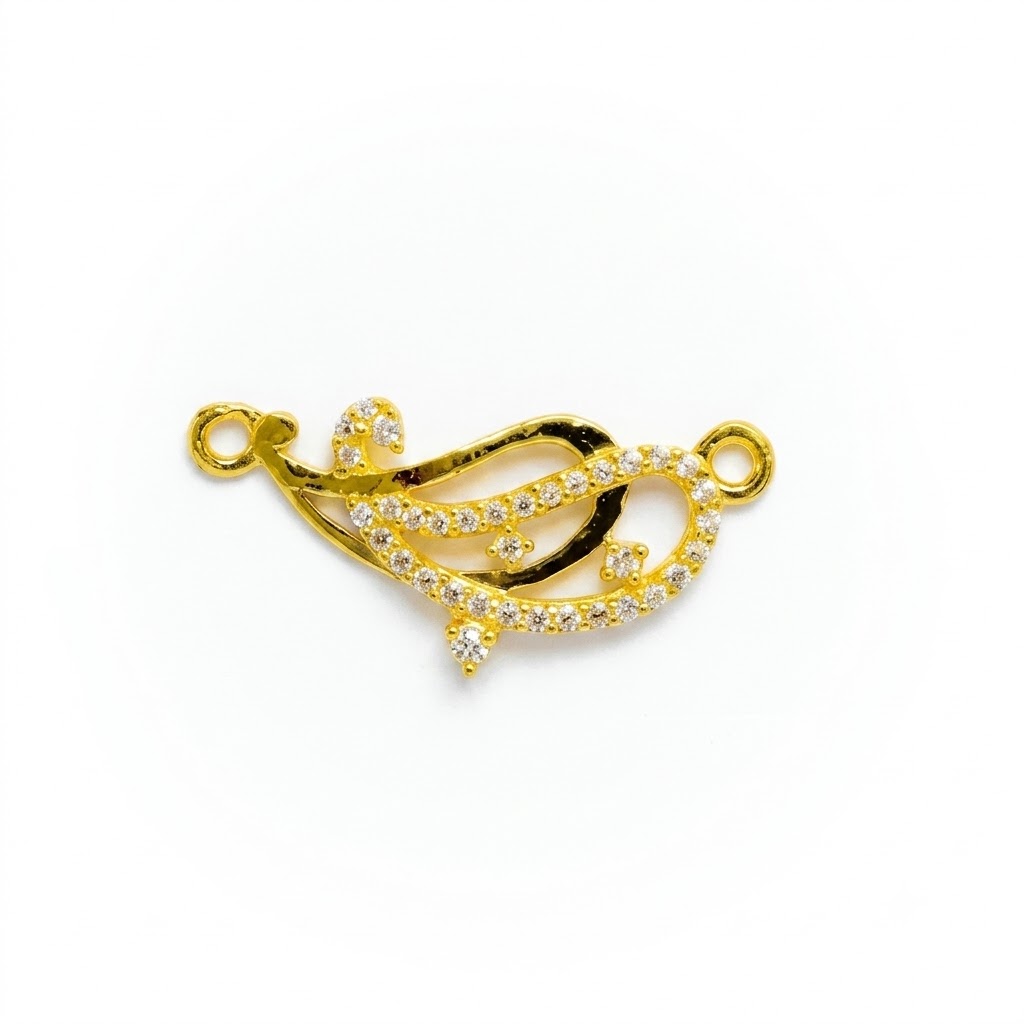 0269be43-7599-45bb-b368-6435ef8077f5 Elegant Swan Curve Mangalsutra Pendant with Sparkling Designer Finish - Image 1