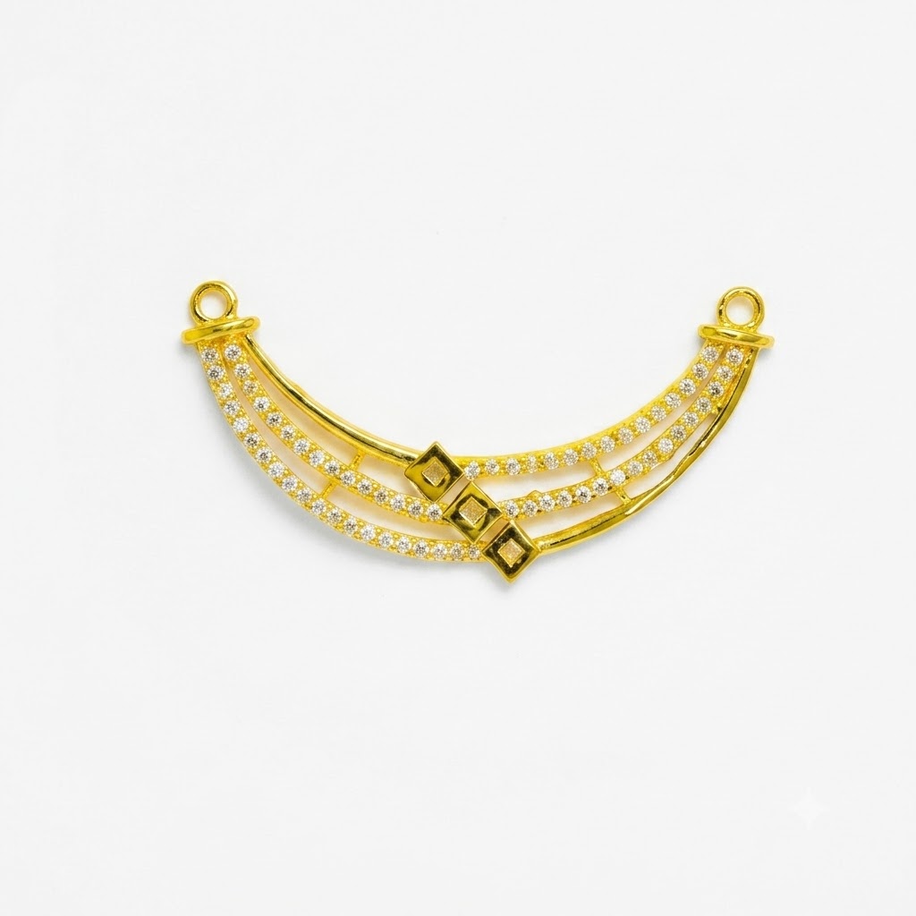 52cb5e63-aa15-4ad2-a941-af9576fe69ec Elegant Dual Layer Mangalsutra Pendant with Geometric Designer Finish - Image 1