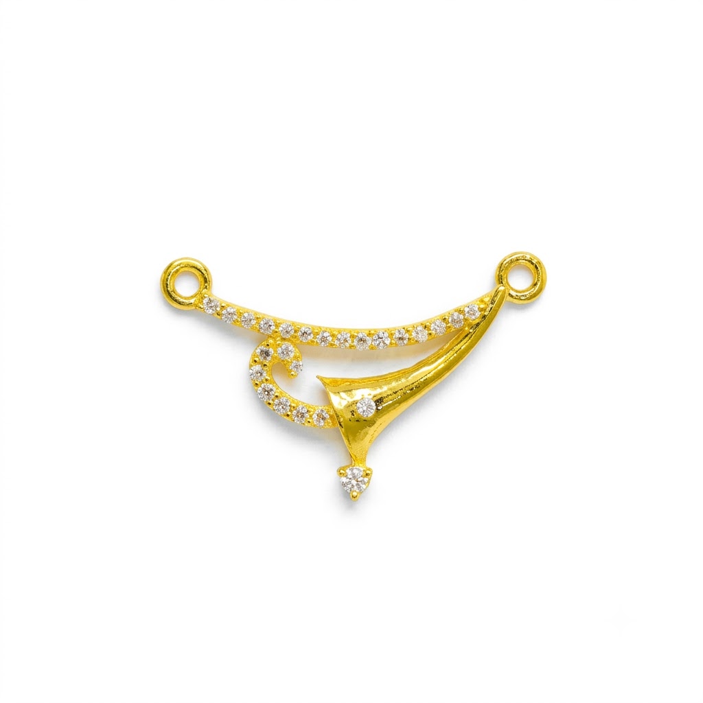 61d1b172-1788-49cc-bb23-9fd0c2483e94 Elegant Crown Drop Mangalsutra Pendant with Sparkling Designer Finish - Image 1