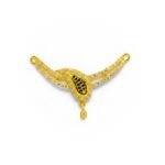 Elegant Royal Leaf Mangalsutra Pendant with Black Stone Designer Finish