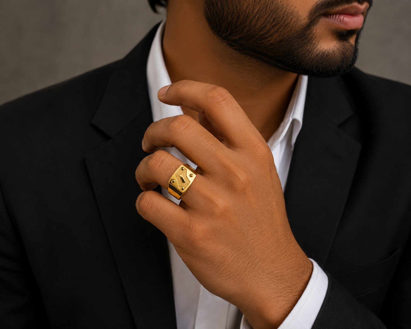 Executive Minimalist Signet Gents Ring