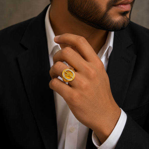 Majestic Oval Halo Gents Ring