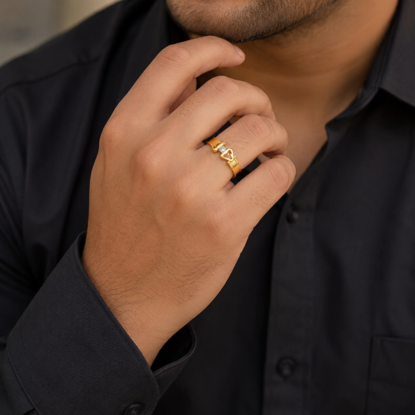 Classic Open Accent Gents Ring