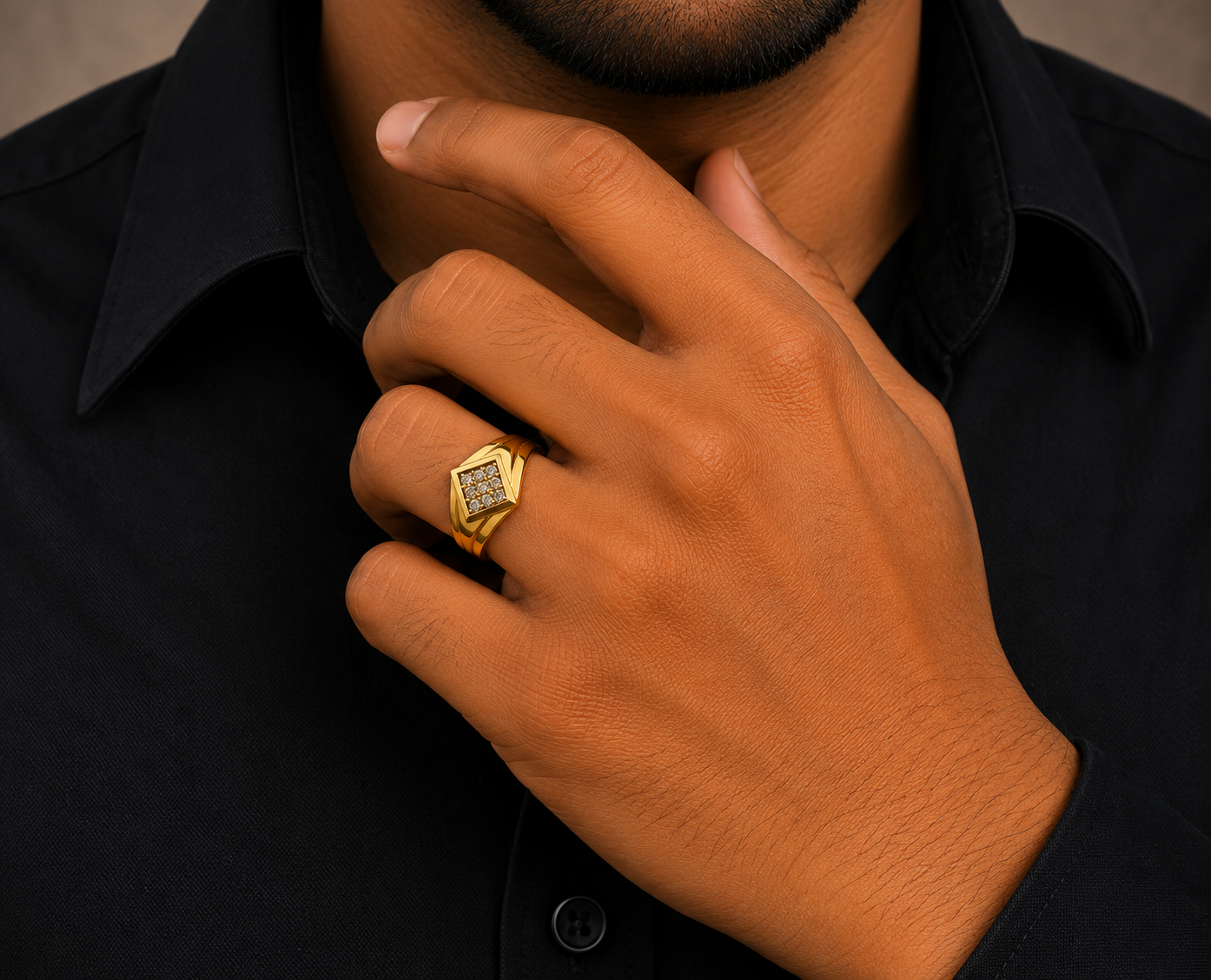 Royal Diamond Crest Gents Ring