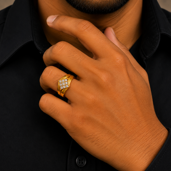 Majestic Cluster Crown Gents Ring