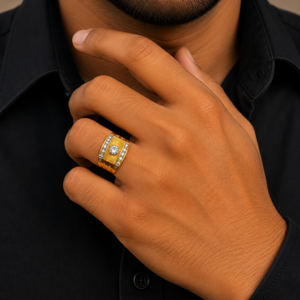 Majestic Crown Stone Gents Ring