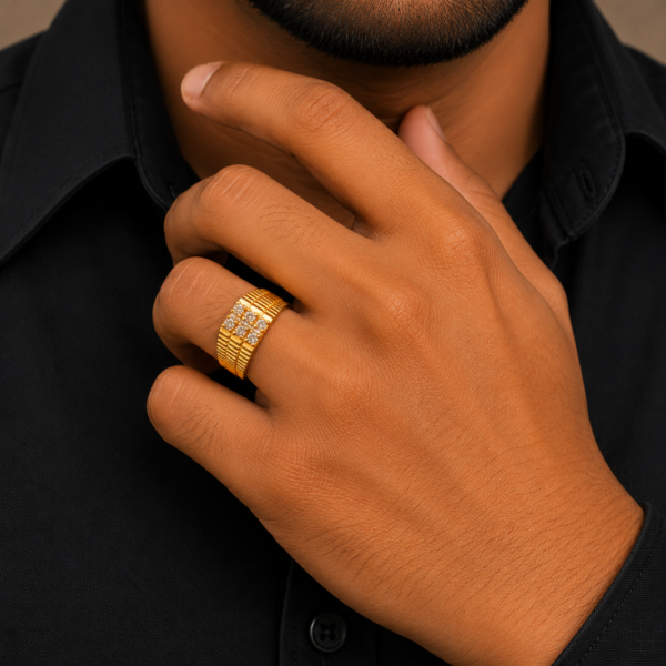 Regal Grid Stone Gents Ring