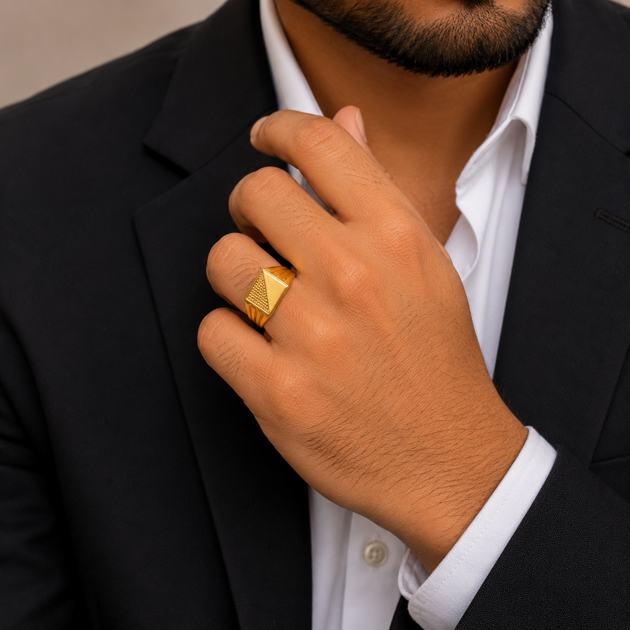 Executive Geometric Signet Gents Ring