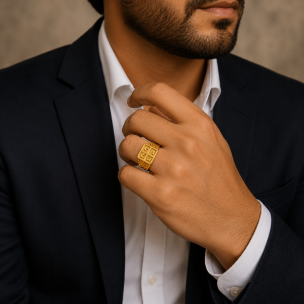 Imperial Greek Pattern Gents Ring