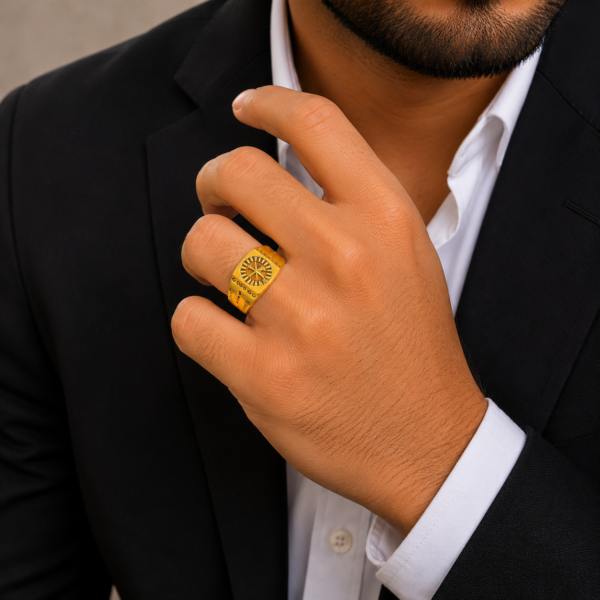 Royal Sunburst Emblem Gents Ring