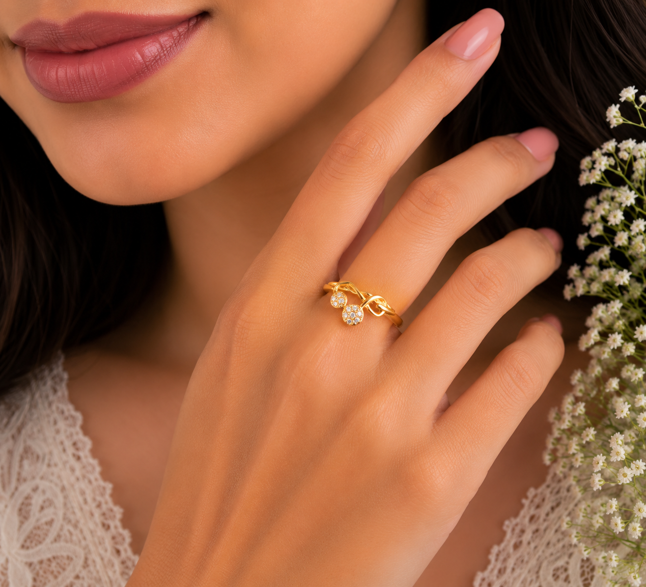 Elegant Butterfly Sparkle Ladies Ring