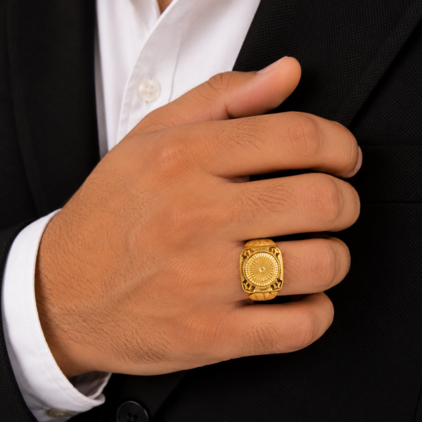 Royal Sunburst Shield Designer Gents Ring