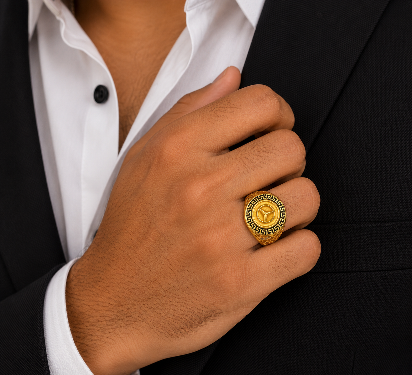 Royal Crest Shield Designer Gents Ring