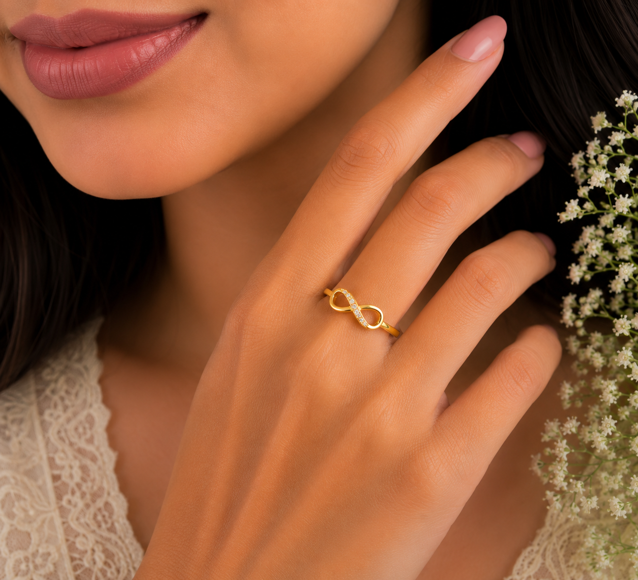 Elegant Infinity Sparkle Ladies Ring