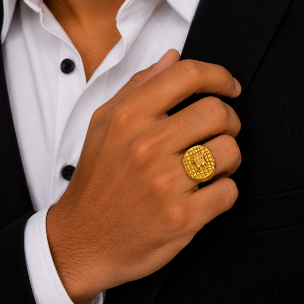 Royal Mosaic Crest Designer Gents Ring