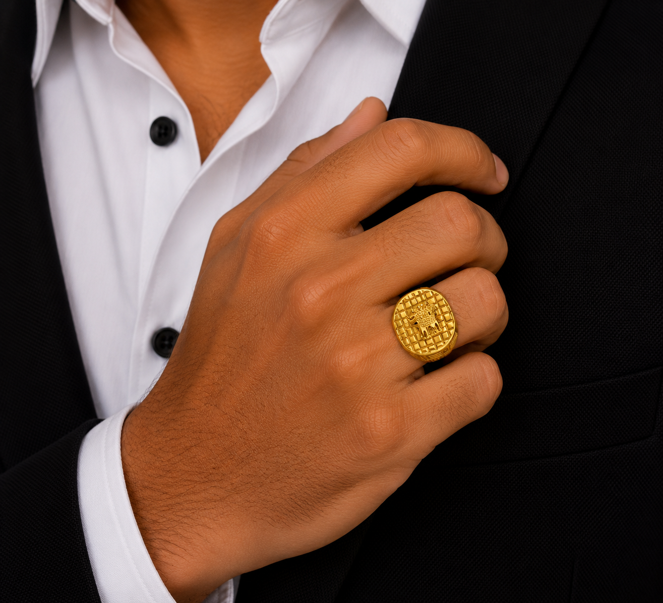 Royal Mosaic Crest Designer Gents Ring