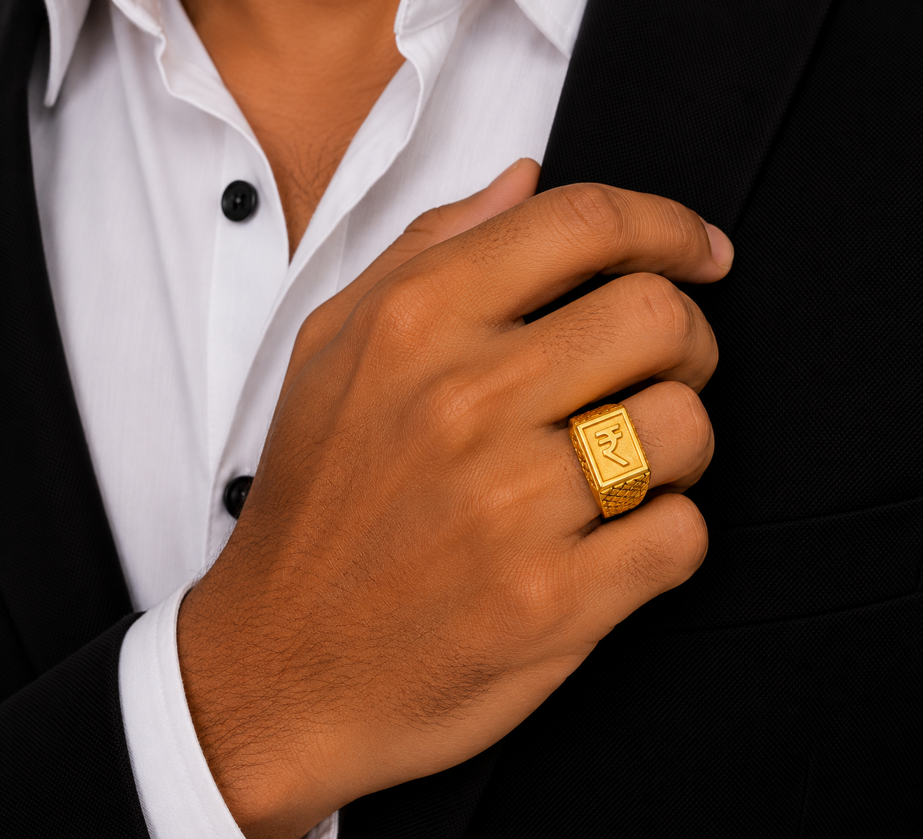 Royal Crest Pattern Designer Gents Ring