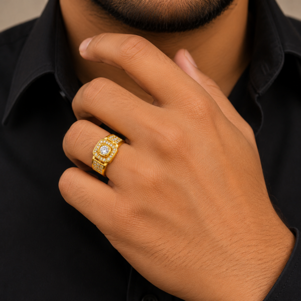 Majestic Halo Stone Gents Ring