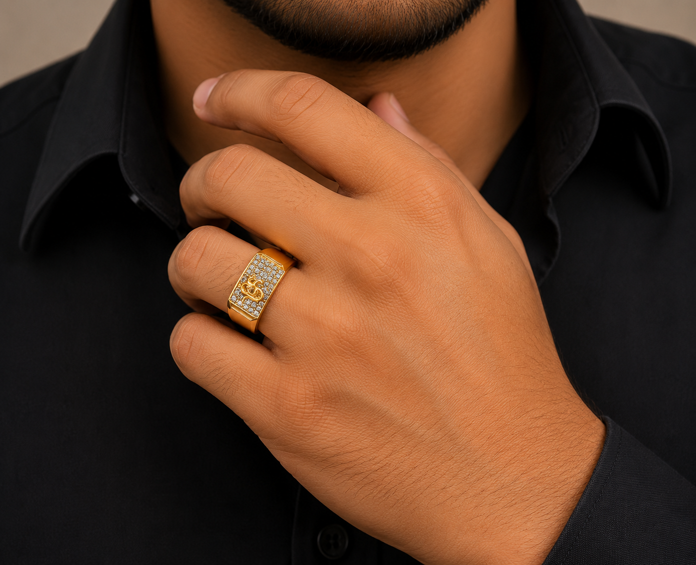 Royal Emblem Stone Gents Ring