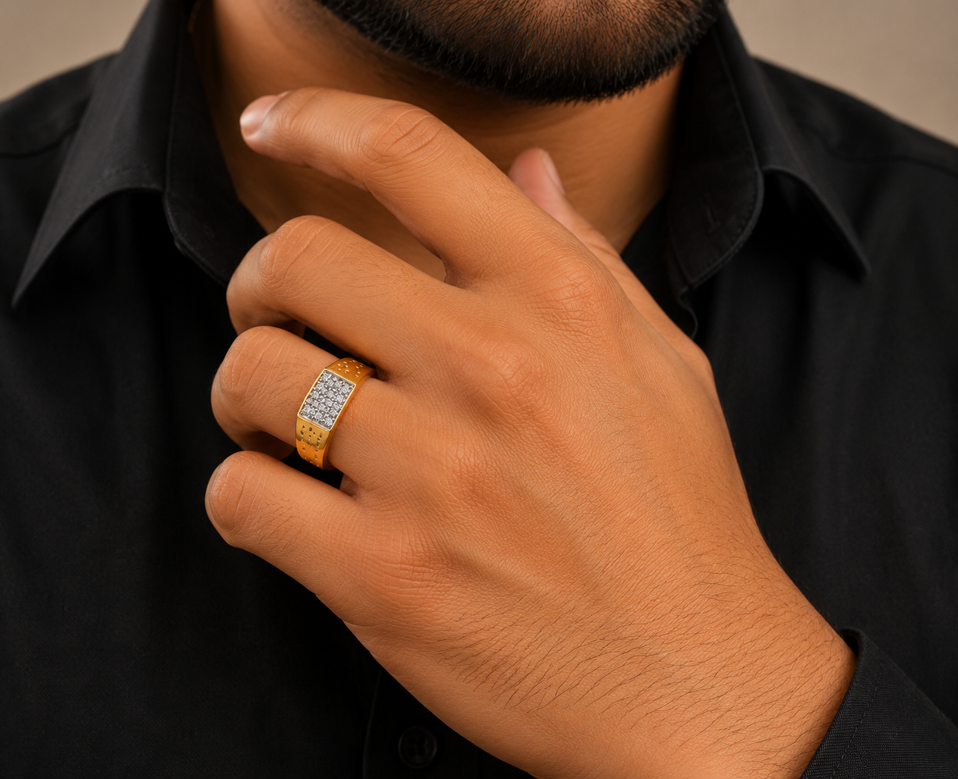 Prestige Stone Panel Gents Ring