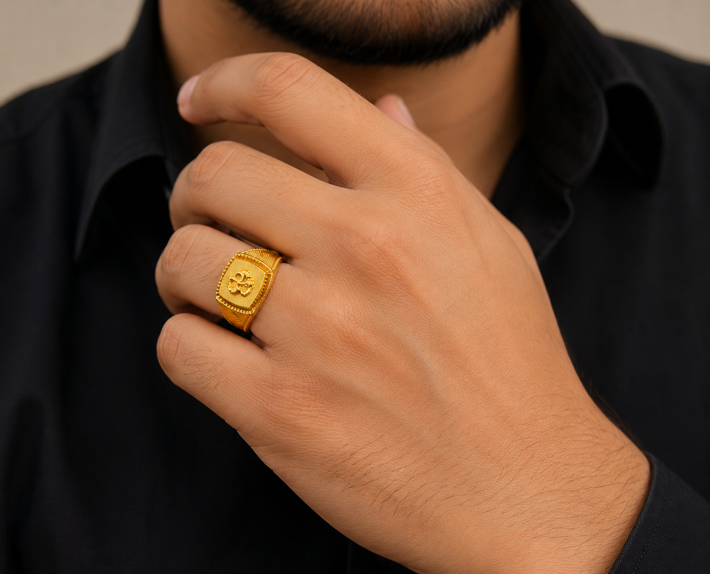 Royal Crest Textured Gents Ring