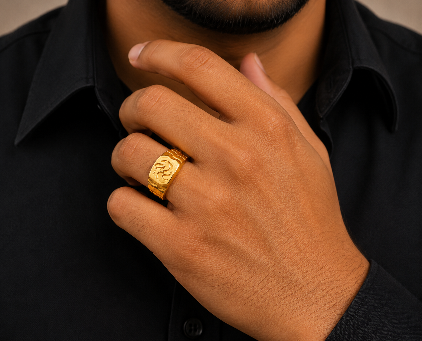 Imperial Swirl Signet Gents Ring