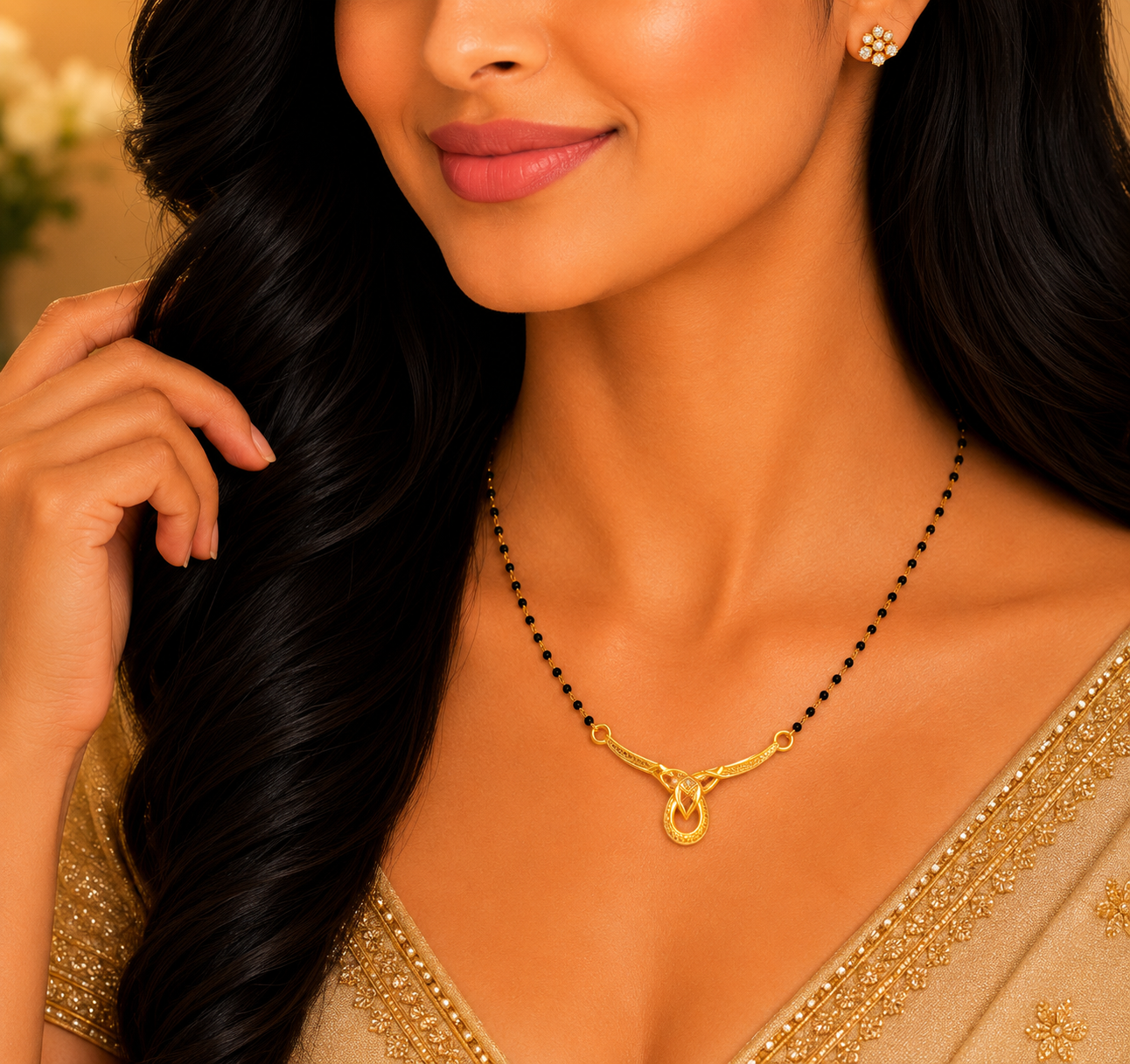 Elegant Infinity Loop Mangalsutra Pendant with Luxury Designer Finish