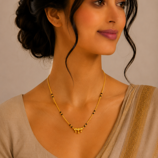Classic Short Gold Mangalsutra with Minimal Pendant Accent