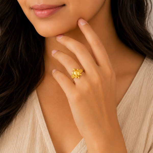 Designer Tortoise Motif Gold Ladies Ring
