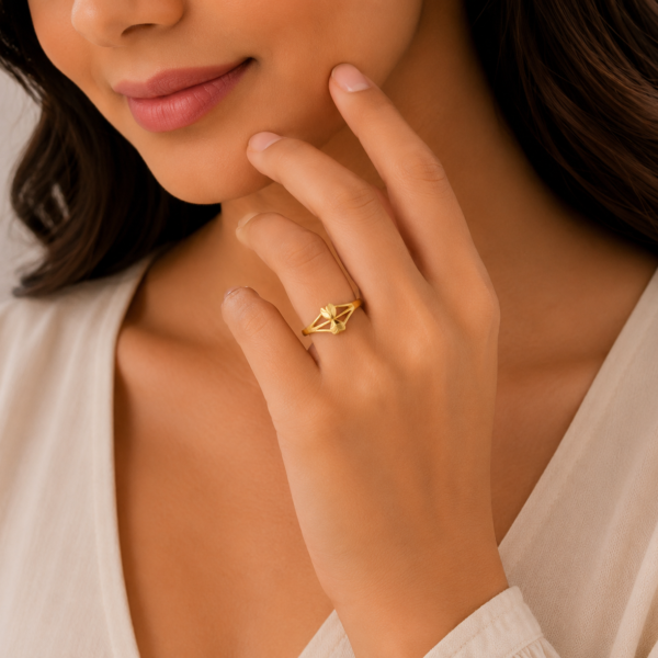 Elegant Floral Bloom Gold Ladies Ring
